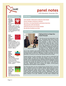 Panel Notes ALRP Enewsletter | November 2014