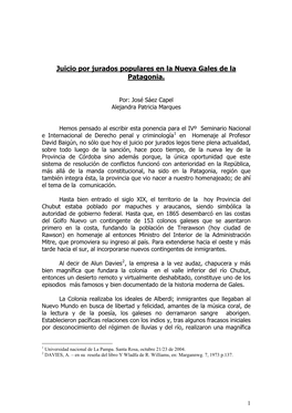 La Reforma Procesal Penal En La Provincia Del Chubut