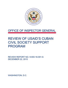 Review of USAID's Cuban Civil Society Support Program