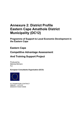 District Profile Eastern Cape Amathole District Municipality (DC12)
