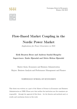 Flow-Based Market Coupling in the Nordic Power Market Implications for Power Generators in NO5