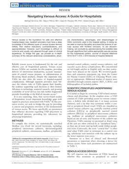 Navigating Venous Access: a Guide for Hospitalists