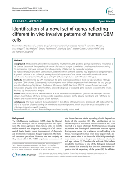 Identification of a Novel Set of Genes Reflecting Different in Vivo Invasive