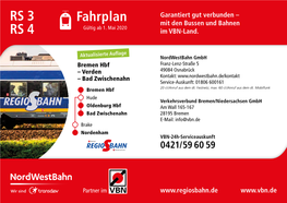 RS 3 RS 4 Fahrplan