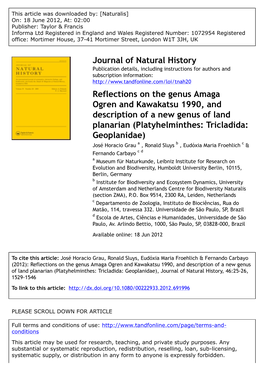 Reflections on the Genus Amaga Ogren and Kawakatsu 1990, And