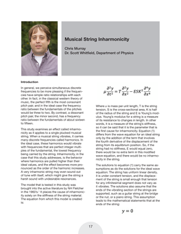 Musical String Inharmonicity