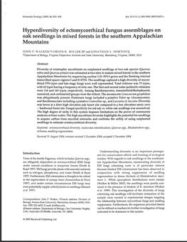 Hyperdiversity of Ectomycorrhizal Fungus Assemblages on Oak Seedlings in Mixed Forests in the Southern Appalachian Mountains