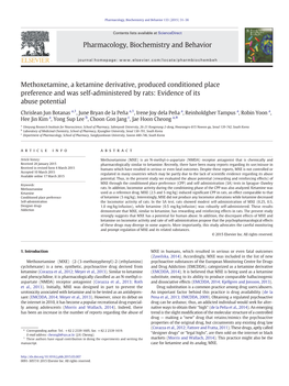 Methoxetamine, a Ketamine Derivative, Produced Conditioned Place Preference and Was Self-Administered by Rats: Evidence of Its Abuse Potential