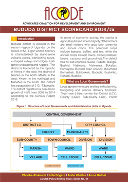 Bududa District Scorecard 2014/15