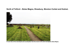 North of Telford – Bolas Magna, Shawbury, Moreton Corbet and Hodnet