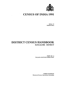 District Census Handbook, Bangalore, Part XII-A, Series-11