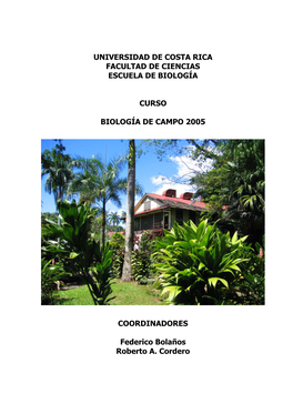 Universidad De Costa Rica Facultad De Ciencias Escuela De Biología