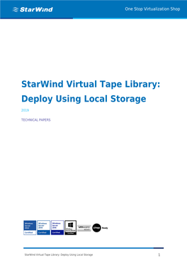 Starwind Virtual Tape Library: Deploy Using Local Storage