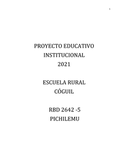 Proyecto Educativo Institucional 2021 Escuela