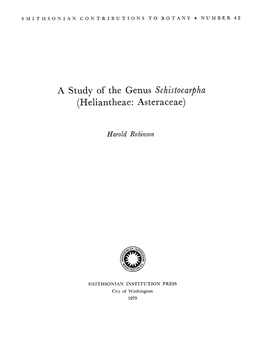 A Study of the Genus Schistocarpha (Heli Anthe a E : As T E R a C E Ae)
