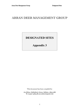 Appendix 3 Arran DMG Designated Sites