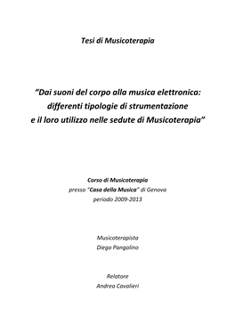 Tesi Di Musicoterapia