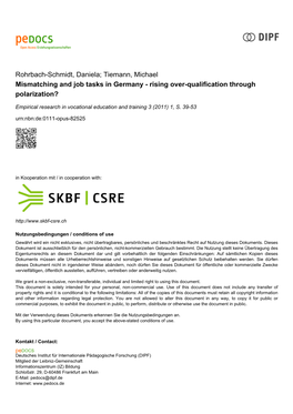 Mismatching and Job Tasks in Germany - Rising Over-Qualification Through Polarization?