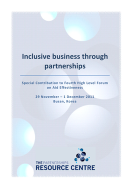 Inclusive Business Through Partnerships