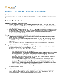 Diskeeper® 18 and Diskeeper Administrator 18 Release Notes