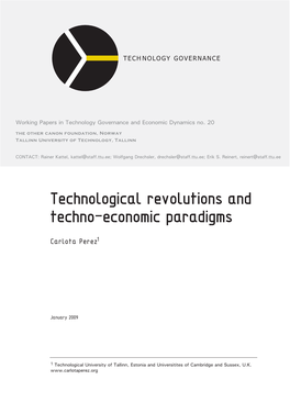 Technological Revolutions and Techno-Economic Paradigms