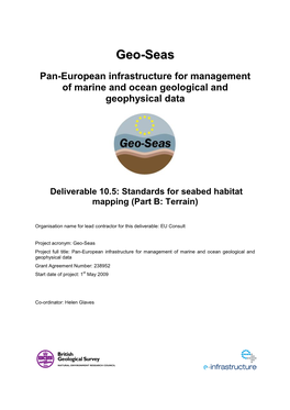 Deliverable 10.5: Standards for Seabed Habitat Mapping (Part B: Terrain)