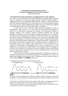 1 Wh-Intonation and Information Structure in South Kyeongsang