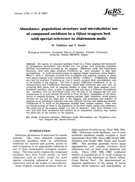 Of Compound Ascidians in a Fijian Seagrass Bed, with Special Reference to Didemnum Molle