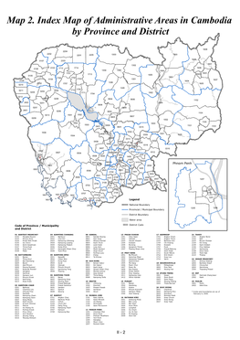 Map 2. Index Map of Administrative Areas in Cambodia by Province and District