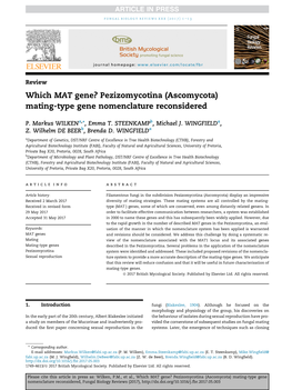 Which MAT Gene? Pezizomycotina (Ascomycota) Mating-Type Gene Nomenclature Reconsidered