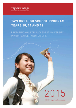 Taylors High School Program Years 10, 11 and 12