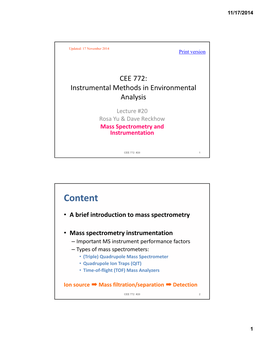 Quadrupole Ion Traps (QIT) • Time‐Of‐Flight (TOF) Mass Analyzers