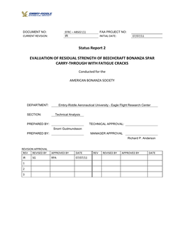 Status Report 2 EVALUATION of RESIDUAL STRENGTH OF