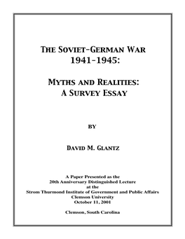 The Soviet-German War 1941-1945