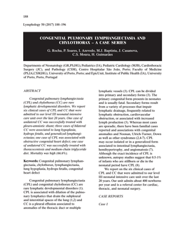 Congenital Pulmonary Lymphangiectasia and Chylothorax – a Case Series