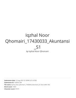 Iqzhal Noor Qhomairi 17430033 Akuntansi S1 by Iqzhal Noor Qhomairi