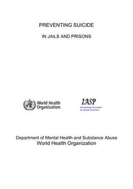 Preventing Suicide in Jails and Prisons