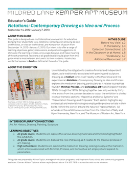 Notations: Contemporary Drawing As Idea and Process September 14, 2012–January 7, 2013