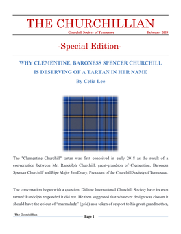 The Churchillian Clementine Tartan Special Issue