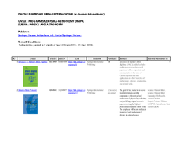 DAFTAR ELEKTRONIK JURNAL INTERNASIONAL (E-Journal International )