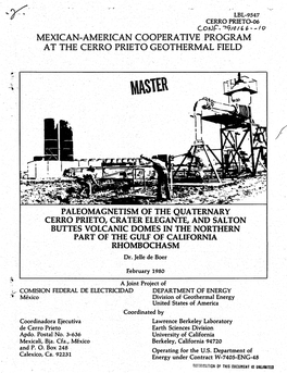 Paleomagnetic Dating of the Cerro Prieto Volcano