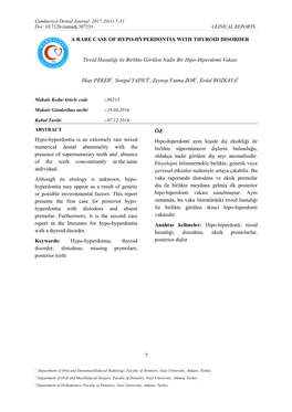 A Rare Case of Hypo-Hyperdontia with Thyroid Disorder