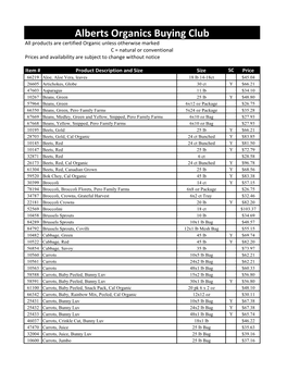 Alberts Organics Buying Club