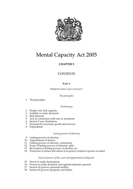 Mental Capacity Act 2005