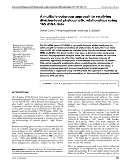 A Multiple-Outgroup Approach to Resolving Division-Level Phylogenetic Relationships Using 16S Rdna Data