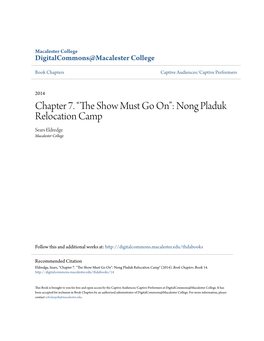 Chapter 7. “The Show Must Go On”: Nong Pladuk Relocation Camp