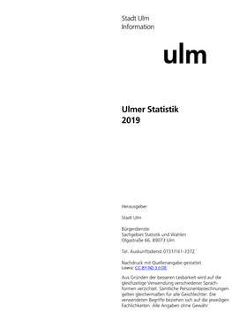 Ulmer Statistik 2019
