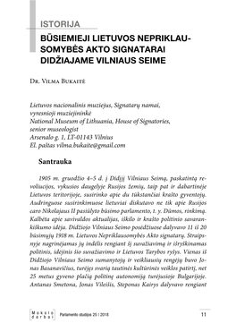 Istorija Būsiemieji Lietuvos Nepriklau­ Somybės Akto Signatarai Didžiajame Vilniaus Seime