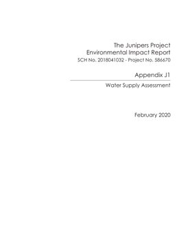 Appendix J1, Water Supply Assessment PDF 935 K