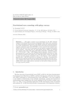 Gravitational Wave Cosmology with Galaxy Surveys ∗ A